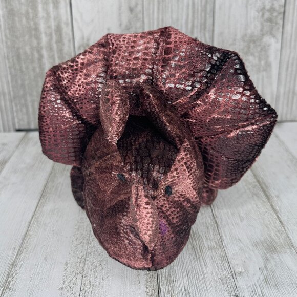 Russ ZONIES Earth Zone Beanie TYRONE Triceratops Dinosaur Vintage Toy Plush 15" - Picture 2 of 10